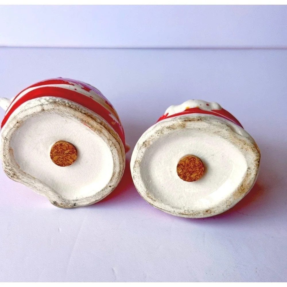 Vintage Kreiss & Co. Ceramic Santa Salt and Pepper Shakers Distinctive Eyes MCM